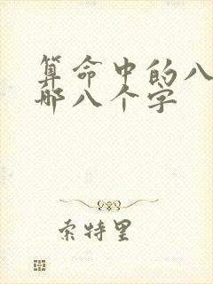 算命中的八字是哪八个字