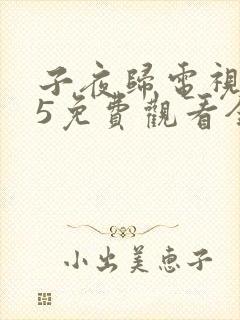 子夜归电视剧25免费观看全集高清