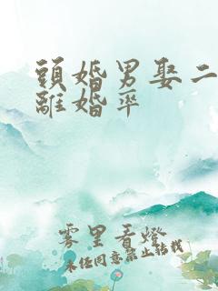头婚男娶二婚女离婚率