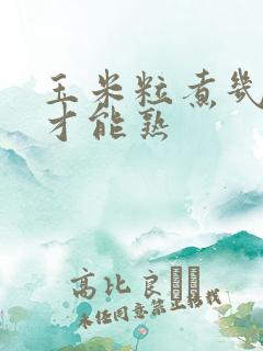 玉米粒煮几分钟才能熟