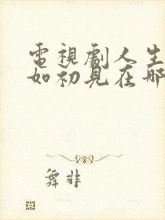 电视剧人生若只如初见在哪播出