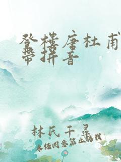 登楼唐杜甫古诗带拼音