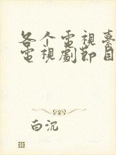 各个电视台播放电视剧节目表
