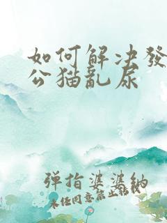 如何解决发情期公猫乱尿