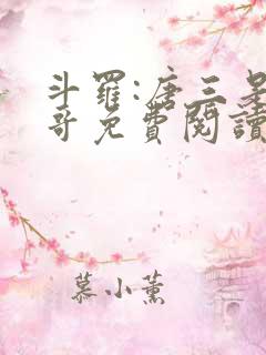 斗罗:唐三是我哥免费阅读小说