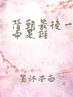 隋朝最后一个皇帝是谁