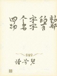 四个字的动漫人物名字有哪些