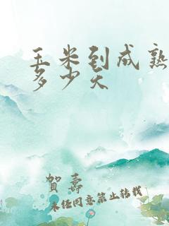 玉米到成熟需要多少天
