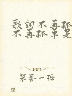 歌词不再孤单,不再孤单是什么歌