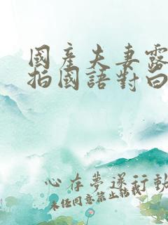 国产夫妻露脸自拍国语对白高清