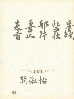 夫妻那些事免费看正片在线观看