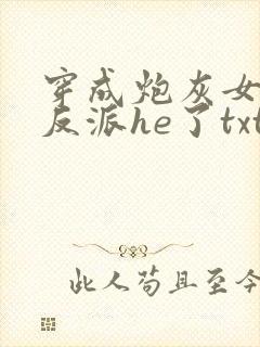 穿成炮灰女配和反派he了txt下载