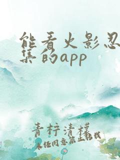 能看火影忍者全集的app