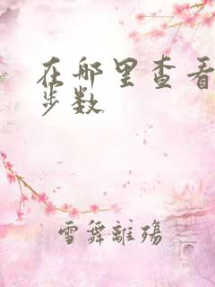 在哪里查看走路步数