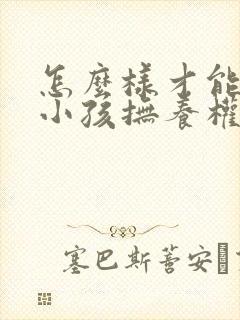 怎么样才能争取小孩抚养权 怎么样才能争取小孩抚养权