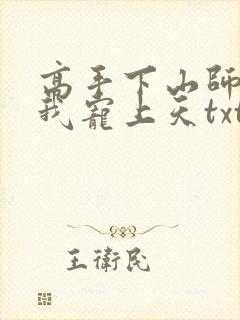 高手下山师姐将我宠上天txt