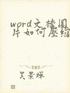 word文档图片如何压缩大小