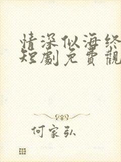 情深似海终成空短剧免费观看全集大结局