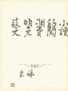 苏明渊的小说全文免费阅读无弹窗
