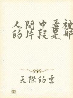 人间中毒被删掉的片段是哪一集