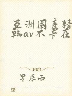 亚洲国产精品日韩av不卡在线