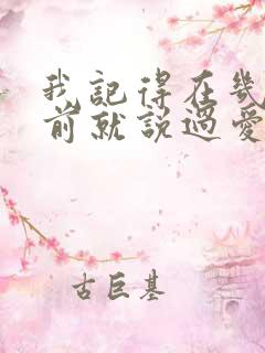 我记得在几百年前就说过爱你是什么歌