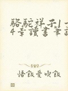 骆驼祥子1一24章读书笔记
