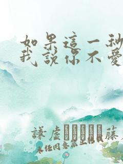 如果这一秒你跟我说你不爱我歌词