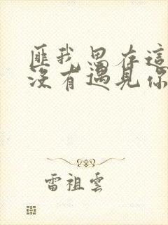 匪我思存这一秒没有遇见你