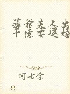 薄爷夫人出价一千亿要退婚叶凝
