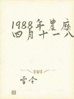 1988年农历四月十一八字算命