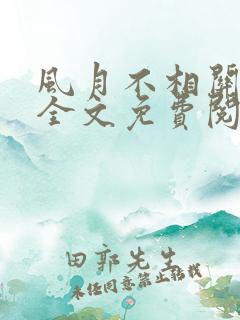 风月不相关小说全文免费阅读
