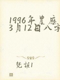 1996年农历3月12日八字