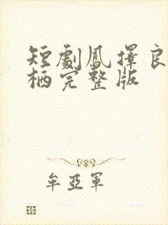 短剧凤择良木而栖完整版
