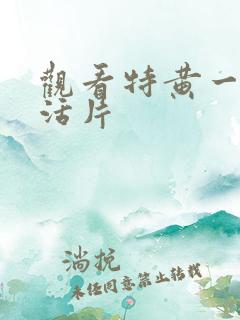 观看特黄一级生活片