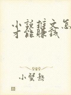 小说推文怎么做才能赚钱