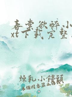 春棠欲醉小说txt下载完整版