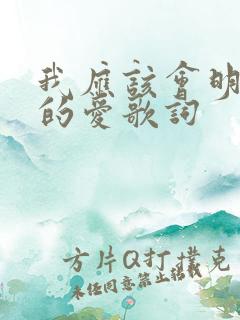 我应该会明白你的爱歌词