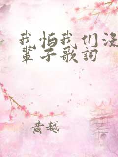 我怕我们没有下辈子歌词