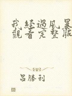 我经过风暴免费观看完整版电视剧高清