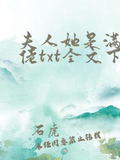 夫人她是满级大佬txt全文下载