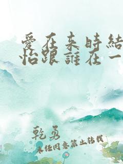 爱在来时结局静怡跟谁在一起