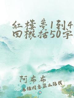 红楼梦1到40回概括50字解读 红楼梦1到40回概括50字解读