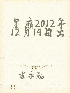 农历2012年12月19日出生八字