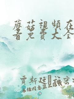 蘑菇视频在线观看免费大全 蘑菇视频在线观看免费大全