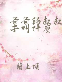 爸爸的叔叔的儿子叫什么