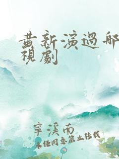 黄新演过哪些电视剧