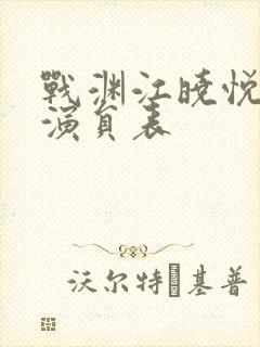 战渊江晓悦短剧演员表
