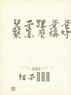 儿子跟爸爸的关系怎么称呼