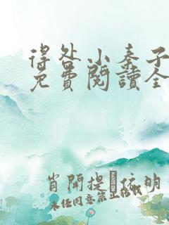 得咎小秦子小说免费阅读全文